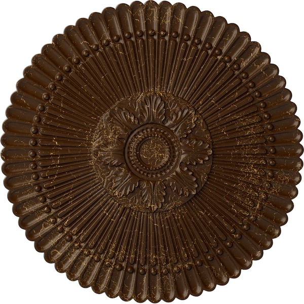 Ekena Millwork Nexus Ceiling Medallion (Fits Canopies up to 2 3/4"), Hnd-Painted Root Beer Crackle, 30"OD x 1 1/4"P CM30NERBC - main